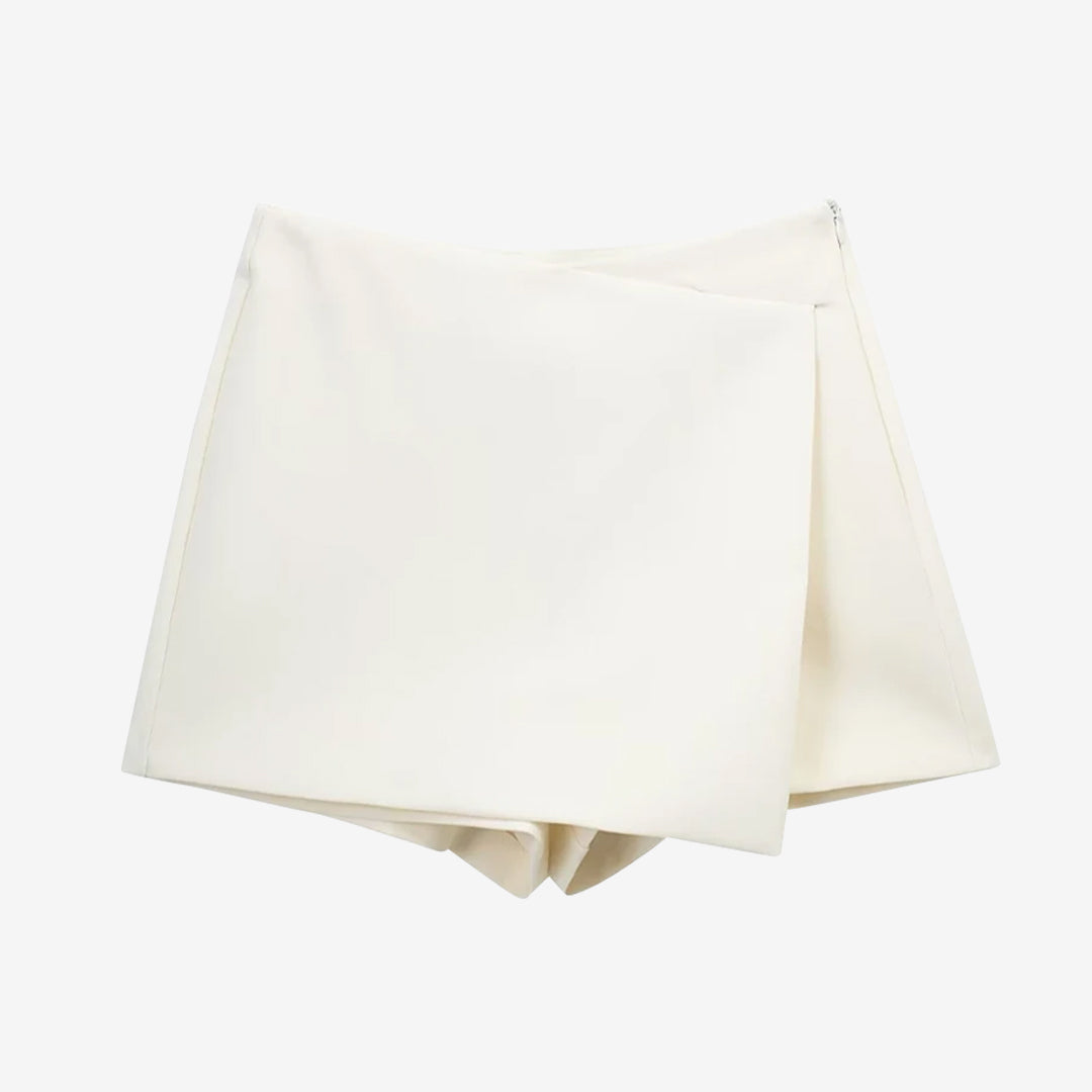 アシンメトリースコート ハイウエスト サイドジッパー