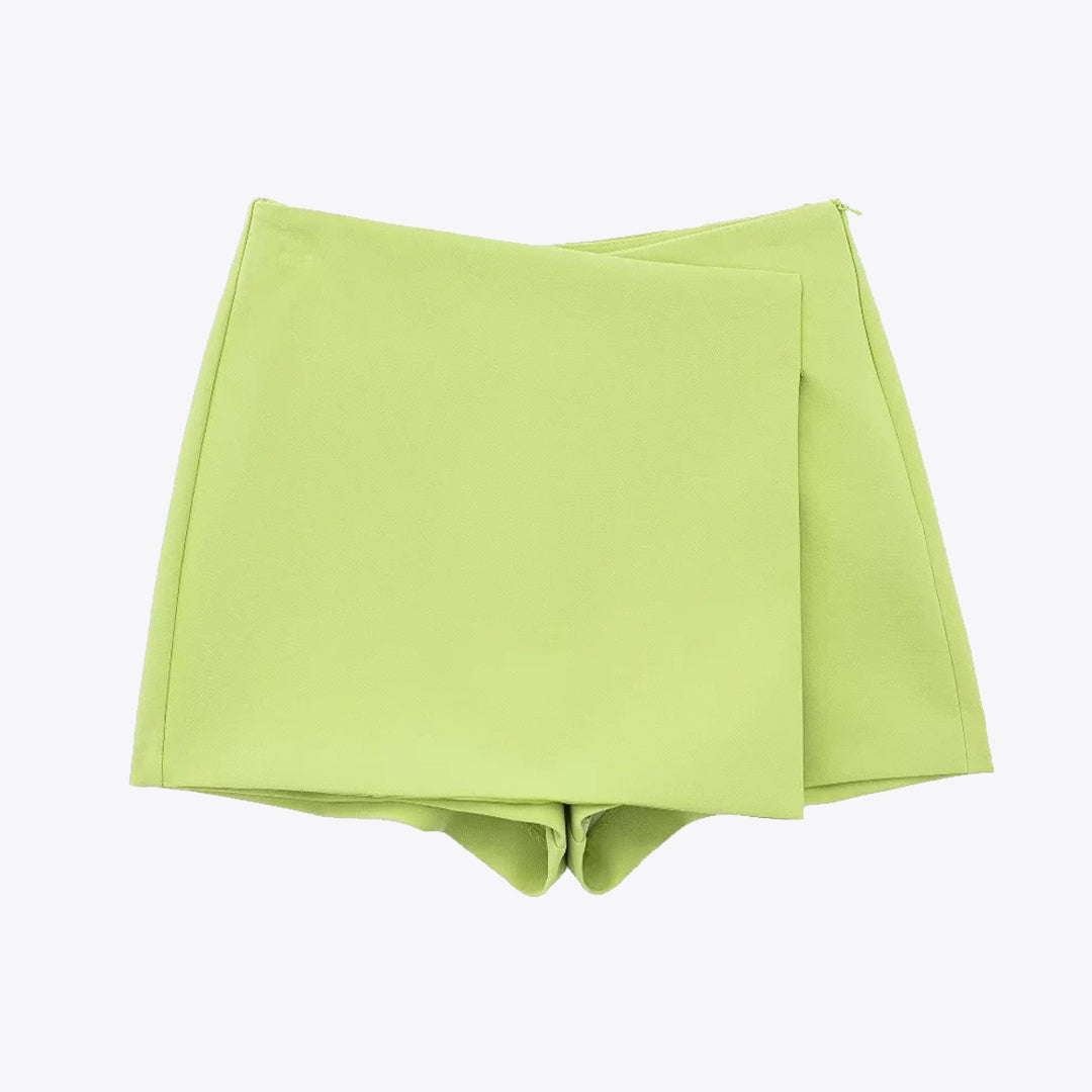 アシンメトリースコート ハイウエスト サイドジッパー