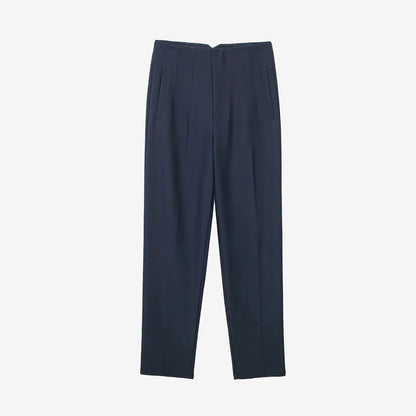 High Waist Trousers with Seam Detail and Zipper Fly