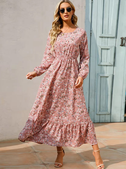 Olivia Dress Long Sleeve High Waist Chiffon Floral